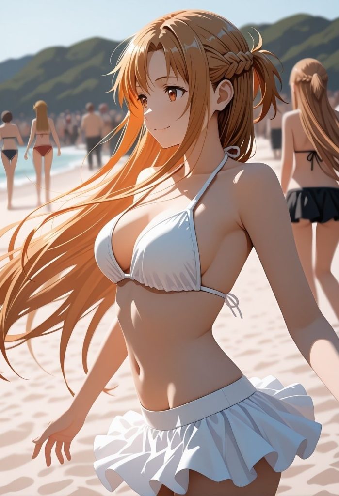 【SAO】 快楽催●に抗えないカラダ:二度と戻れない夏 ア〇ナ編｜人目のあるビーチでアへ顔晒すアスナ！