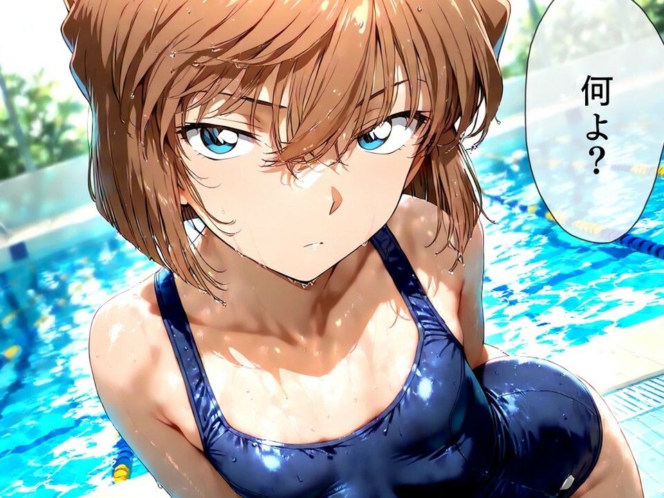 【名探偵コナン】 僕の灰〇さんは誰のモノ？｜灰原哀がスク水姿で足コキ！