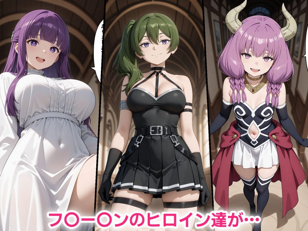 【葬送のフリーレン】 催●おじさんに寝取られる魔族と魔法使いの三人〜全員メス堕ち・孕ませ〜