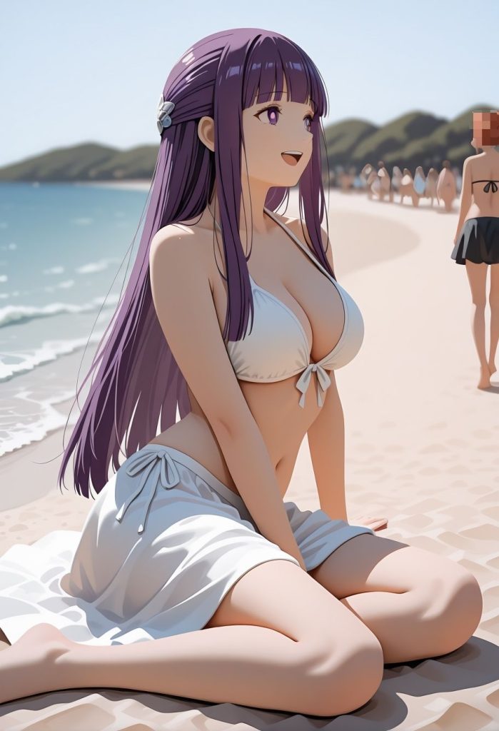 【葬送のフリーレン】 快楽催●に抗えないカラダ:二度と戻れない夏 フェ〇ン編｜フェルンが水着姿でフェラチオご奉仕！