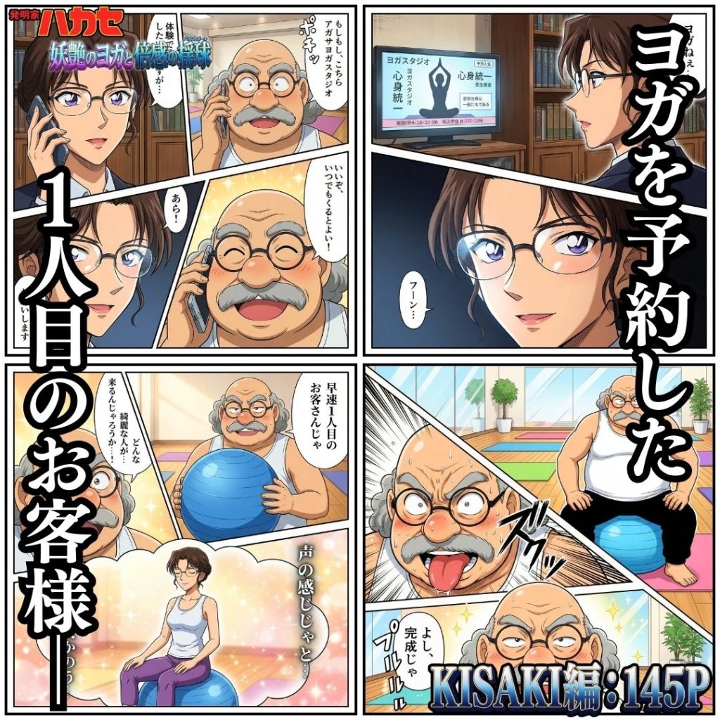 【名探偵コナン】 発明家ハカセ 妖艶のヨガと倍感の揺球｜淫らなレッスンでヒロイン達がメス堕ち！