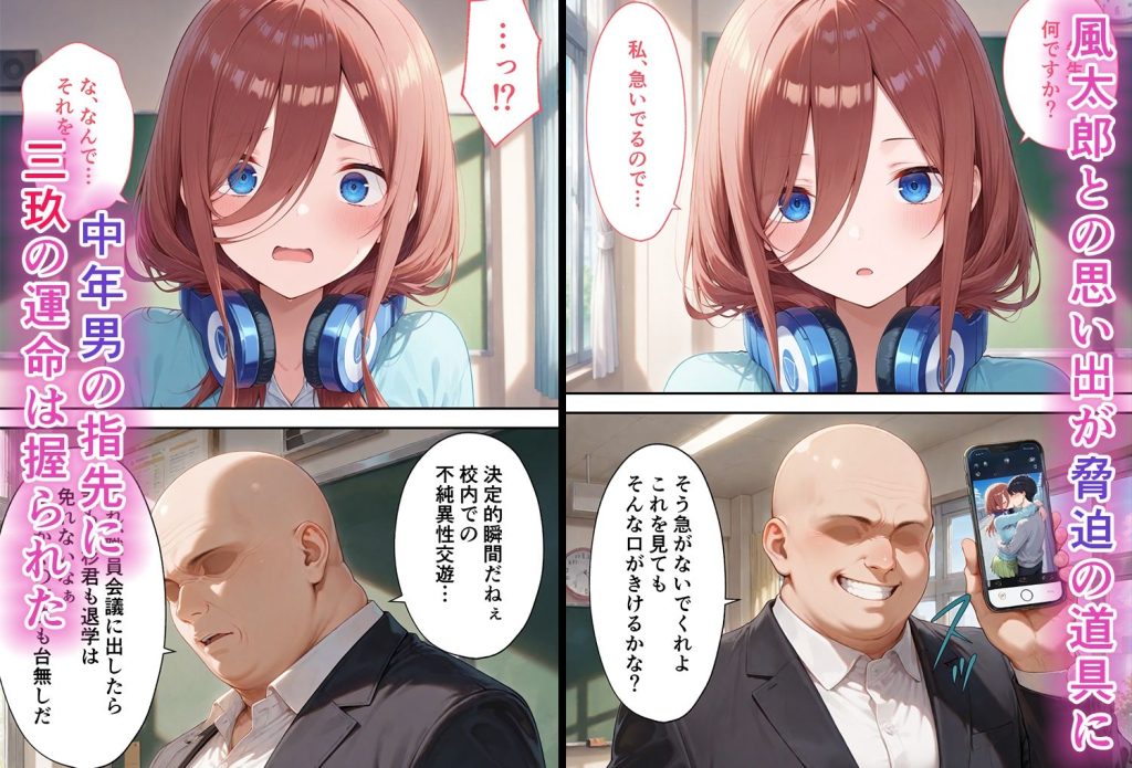 【五等分の花嫁】 弱みを握られた俺の彼女が寝取られ堕ちるまで 三玖編