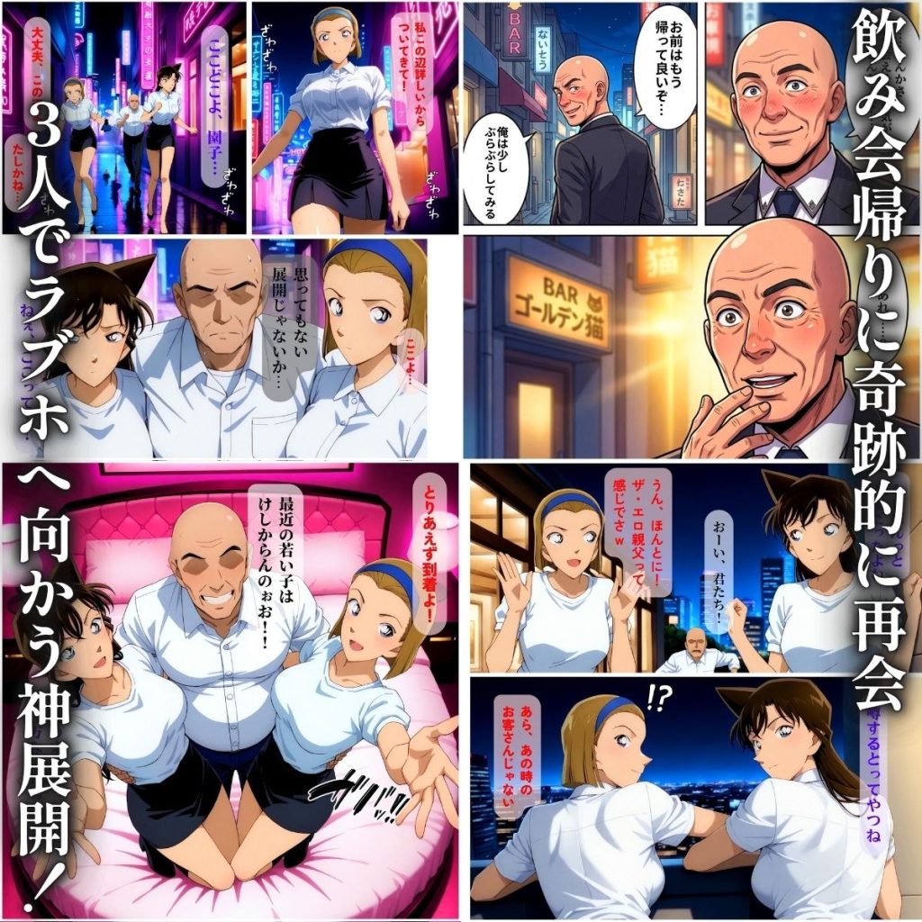 【名探偵コナン】 一般人困難 仲良し2人と快楽イチャラブ3P｜極小ビキニ姿で車を洗う蘭と園子！